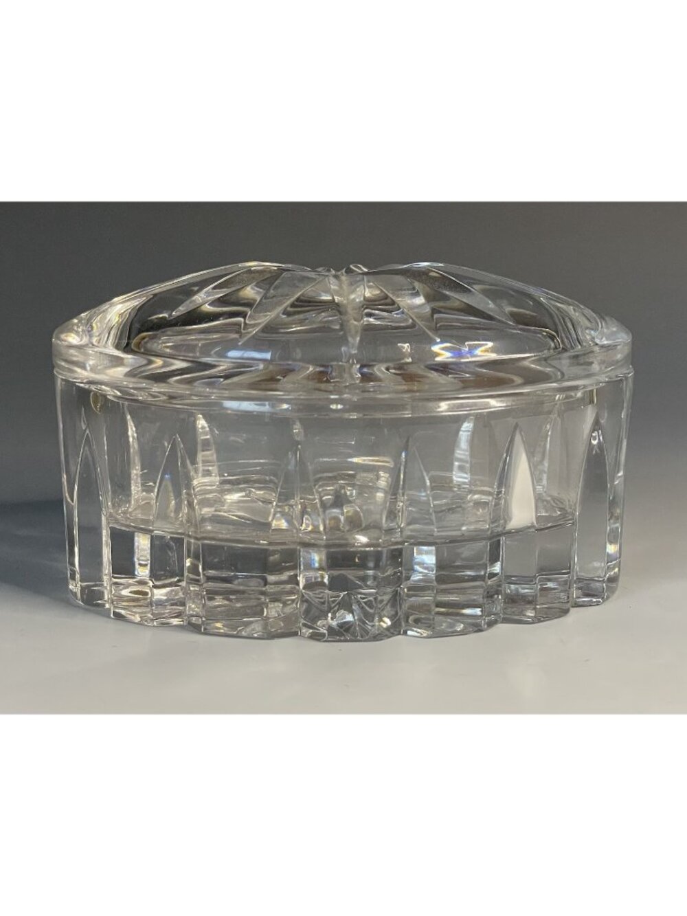 Vintage Rogaska Crystal Box Oval Vanity Jewelry / Gift / Trinket Storage Casket